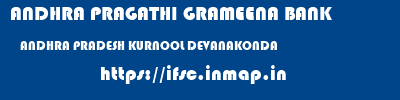 ANDHRA PRAGATHI GRAMEENA BANK  ANDHRA PRADESH KURNOOL DEVANAKONDA   ifsc code